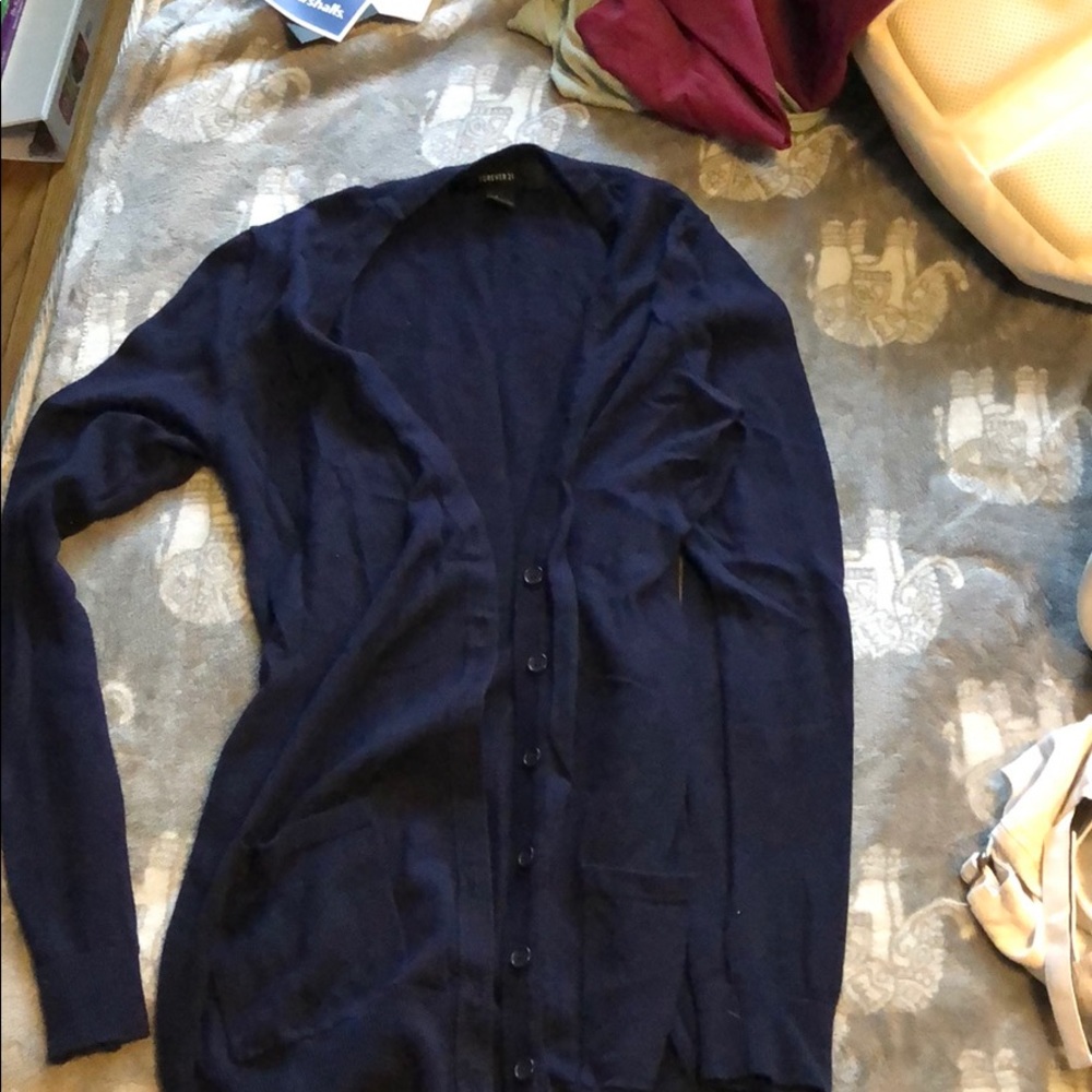 Forever 21 navy deep blue cardigan